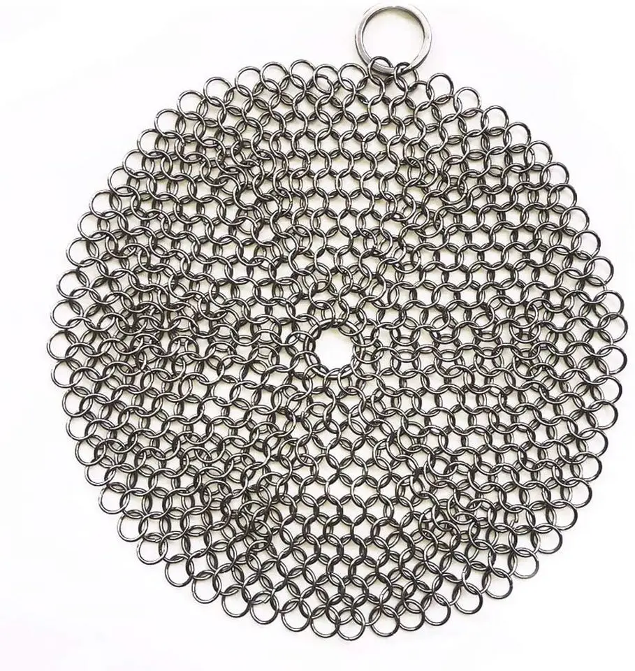 316 Premium Stainless Steel Cast Iron Cleaner, Chainmail Scrubber for Cast Iron Pan Pre-Seasoned Pan Dutch Ovens Waffle Iron Pans Scraper Cast Iron - LivanaNatural