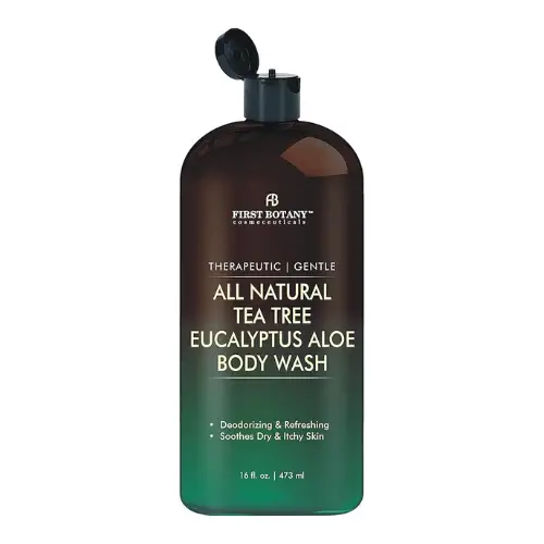 First Botany, ALL Natural Body Wash - Fights Body Odor, Athlete's Foot, Jock Itch, Nail Issues, Dandruff, Acne, Eczema, Shower Gel for Women & Men, Skin Cleanser -16 fl oz