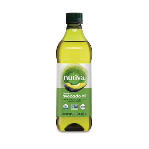 Nutiva Organic Steam-Refined Avocado Oil, 100% Pure, 24 Fl Oz, USDA Organic, Non GMO, Whole 30 Approved, Keto, Paleo, High-Heat Oil with Neutral Flavor and Aroma for Cooking & Frying