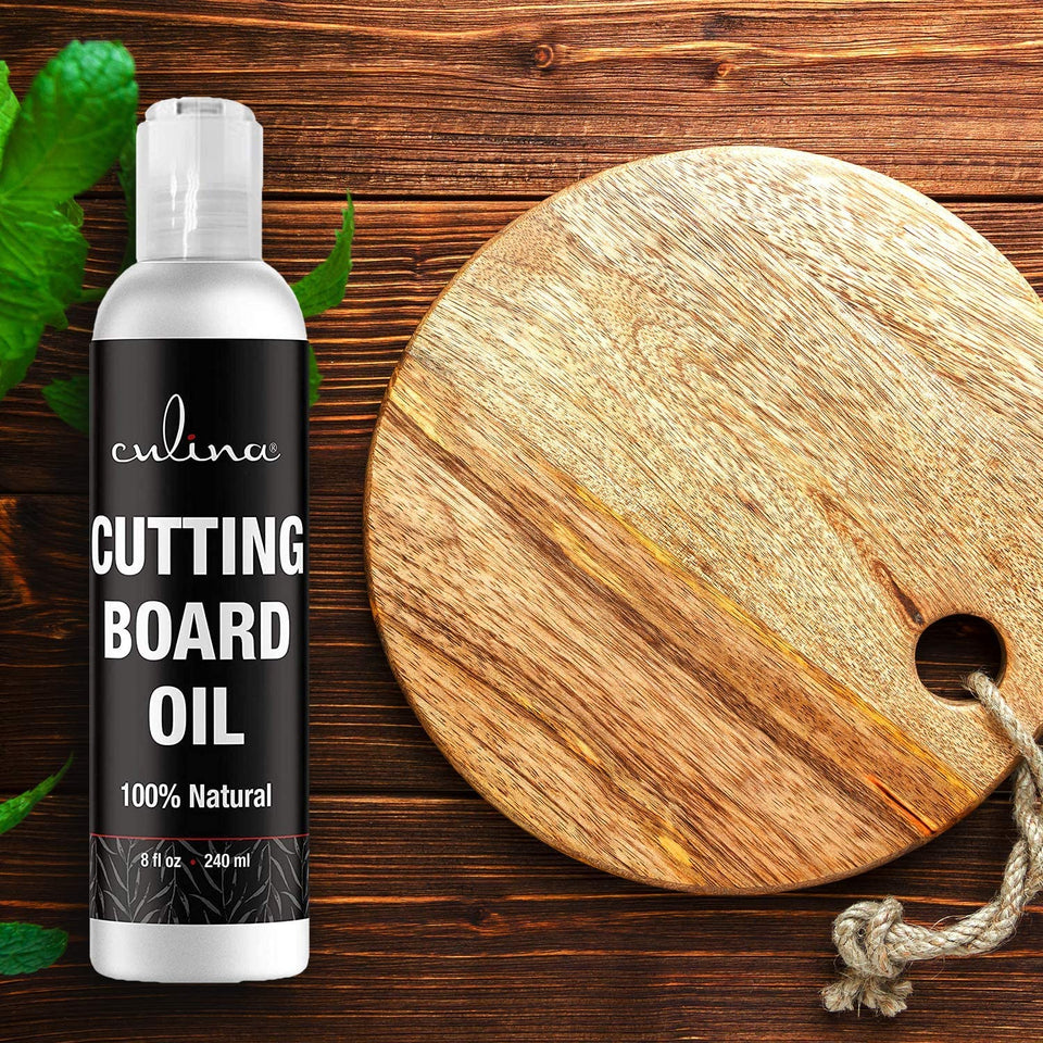 Culina Cutting Board & Butcher Block Conditioning & Finishing Oil | Mineral Oil Free |100% Plant Based & Vegan, Best for Wood & Bamboo Conditioning & Finishing, Makes Cleaning Wood Easier - LivanaNatural 