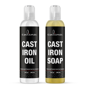 Cast-Iron Soap Kosher OU certified 8 oz Bundled with Cast-Iron Oil 8 oz by Culina Kosher OU Certified - Livananatural