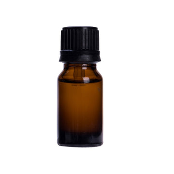 BulkDIY Amber Glass Bottle - Boston 10 ml - DIN18 - with Black Euro Dropper - Livananatural