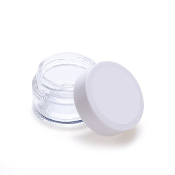 BulkDIY Clear Glass Jar - 15 ml (0.5 oz)-w/White  Lid and White Foam Liner - Livananatural