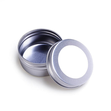 BulkDIY Brushed Finshed Aluminum LOW-profile Jar and Lid - 60 ml (2 oz)-w/White Foam Liner - Livananatural