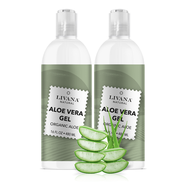 Aloe Vera Gel - Organic Aloe Vera - 16 fl oz - 2 Pack - Livananatural