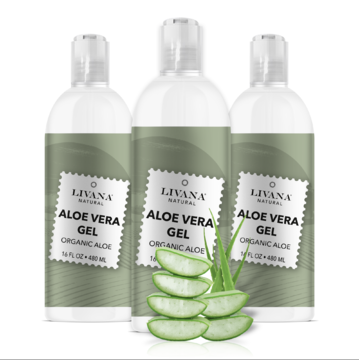 Aloe Vera Gel - Organic Aloe Vera - 16 fl oz - 3 Pack - Livananatural