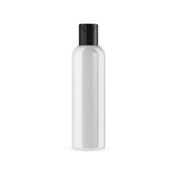 BulkDIY White PET Plastic Bottle - Cosmo 120 ml (4 oz)-w/Black Flip Top Cap and Induction Seal - Livananatural