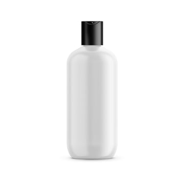 BulkDIY White PET Plastic Bottle - Oval 360 ml (12 oz)-w/Black Flip Disc Cap and Induction Seal - Livananatural