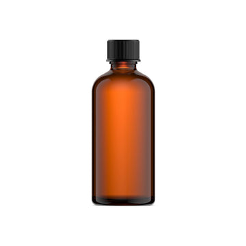 BulkDIY Amber PET Plastic Bottle - Oval 120 ml (4 oz)-w/Black Threaded Cap and Induction Seal - Livananatural