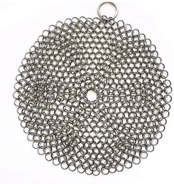 316 Premium Stainless Steel Cast Iron Cleaner, Chainmail Scrubber for Cast Iron Pan Pre-Seasoned Pan Dutch Ovens Waffle Iron Pans Scraper Cast Iron - LivanaNatural 