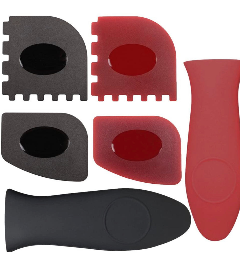 6 Piece Durable Grill Pan Scraper Plastic Set Tool and Silicone Hot Ha –  LivanaNatural